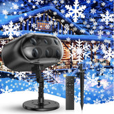 Christmas LED Snowflake Projector Lights – Large Outdoor Moving Snowfall Light with Remote & Timer, Waterproof Snowstorm Effect for Indoor/Outdoor Holiday Decorations